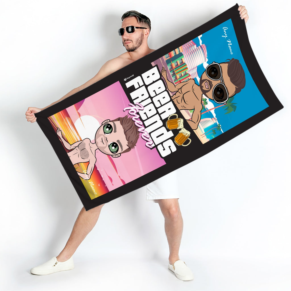 Multi Character BFF-Beer Friends Forever Beach Towel
