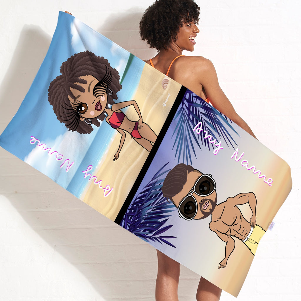 Multi Character Couples Beach Towel