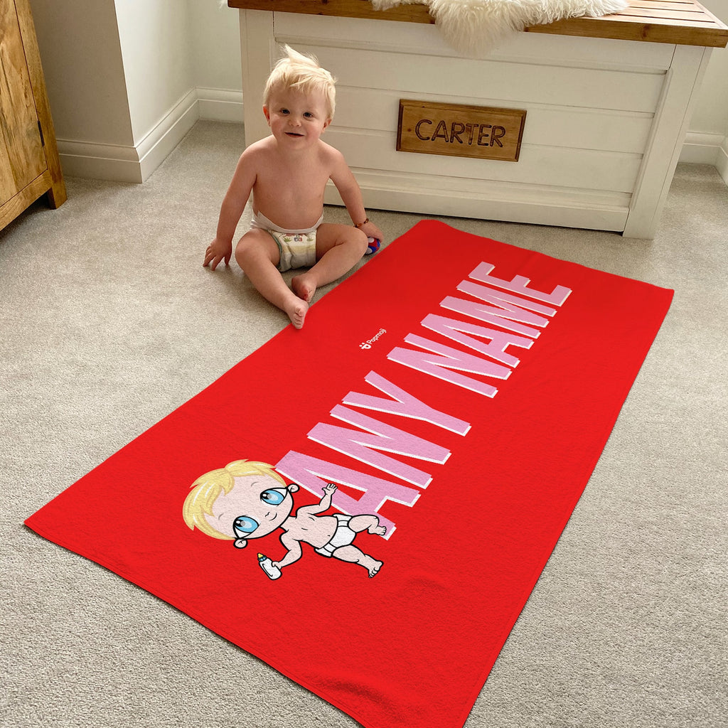 Early Years Red Bold Name Beach Towel