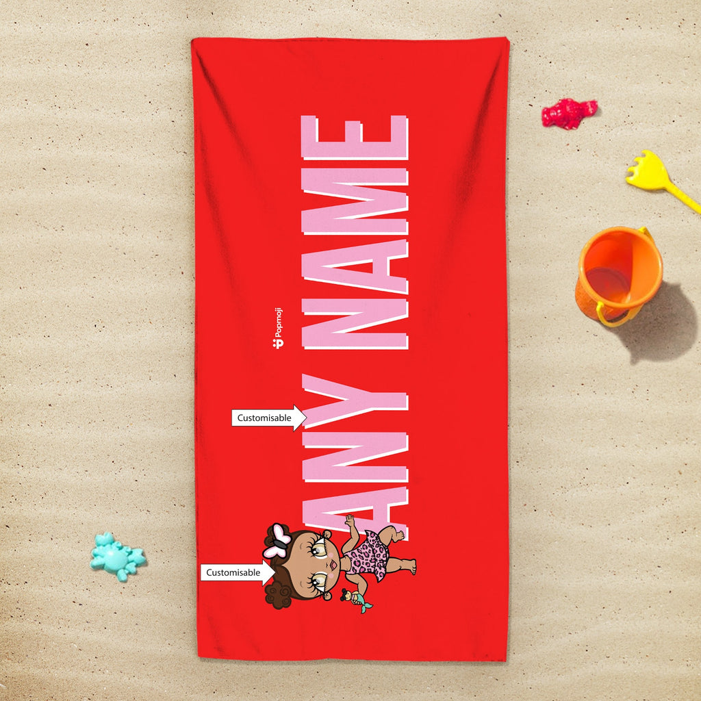 Early Years Red Bold Name Beach Towel