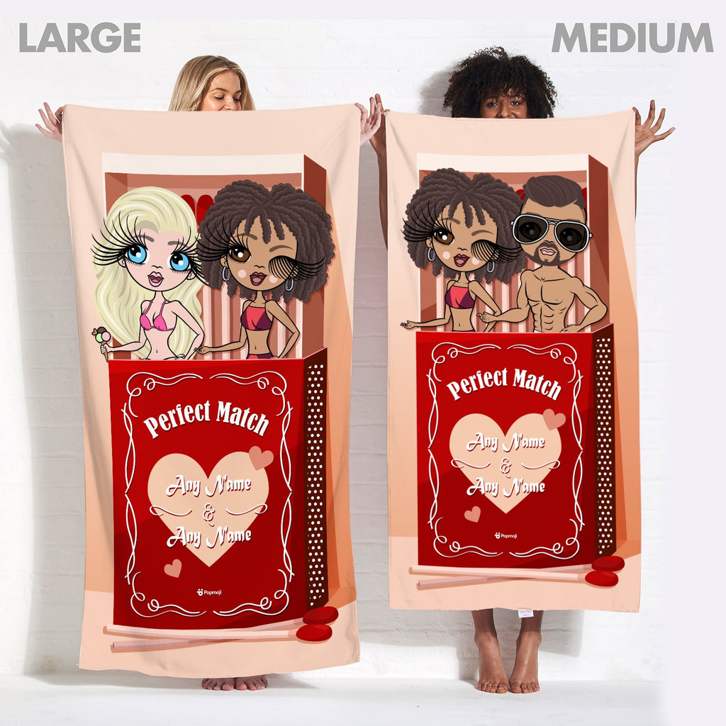 Multi Character Couples Perfect Match Beach Towel