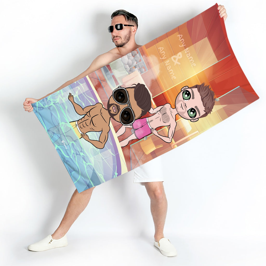 Multi Character Couples Spa Beach Towel
