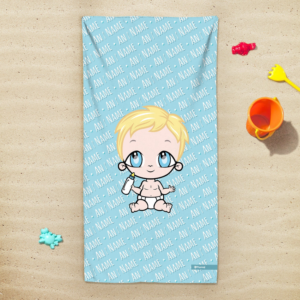 Early Years Blue Typography Beach Towel