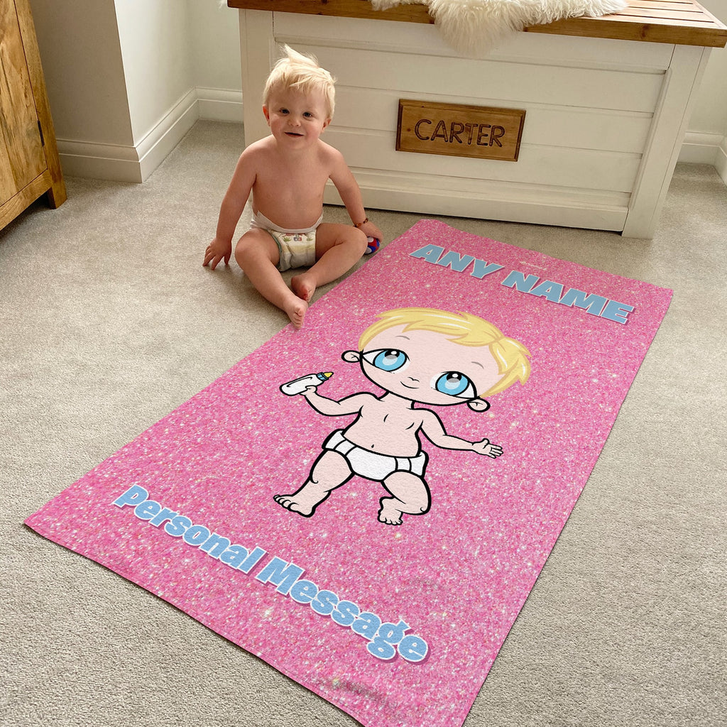 Early Years Pink Glitter Effect Beach Towel