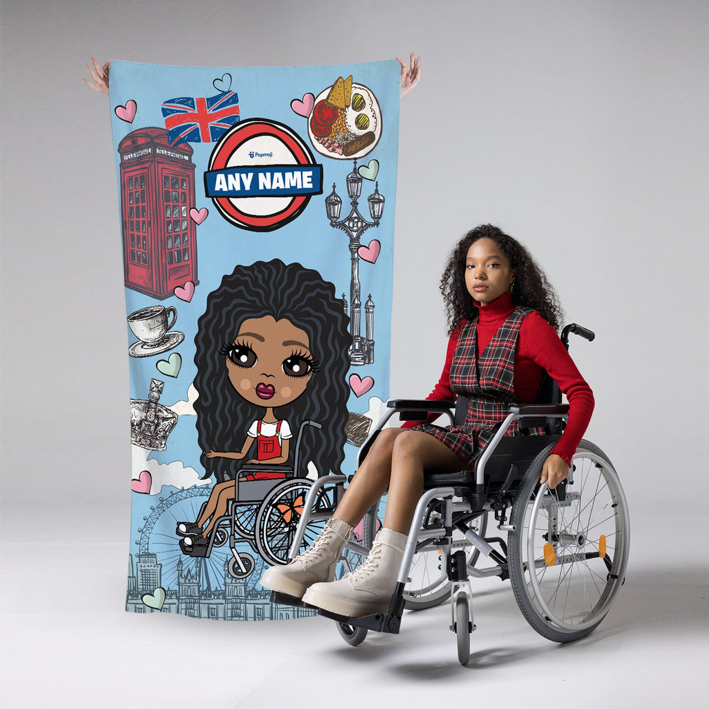 ClaireaBella Girls Love London Wheelchair Beach Towel