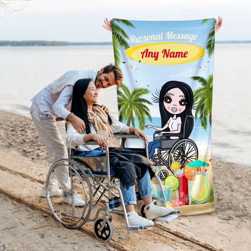 ClaireaBella Cocktails Wheelchair Beach Towel