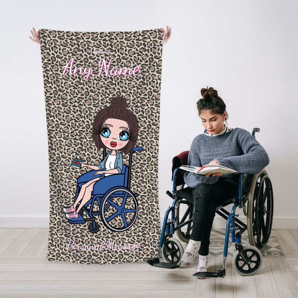 ClaireaBella Leopard Print Wheelchair Beach Towel