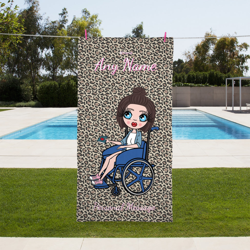 ClaireaBella Leopard Print Wheelchair Beach Towel