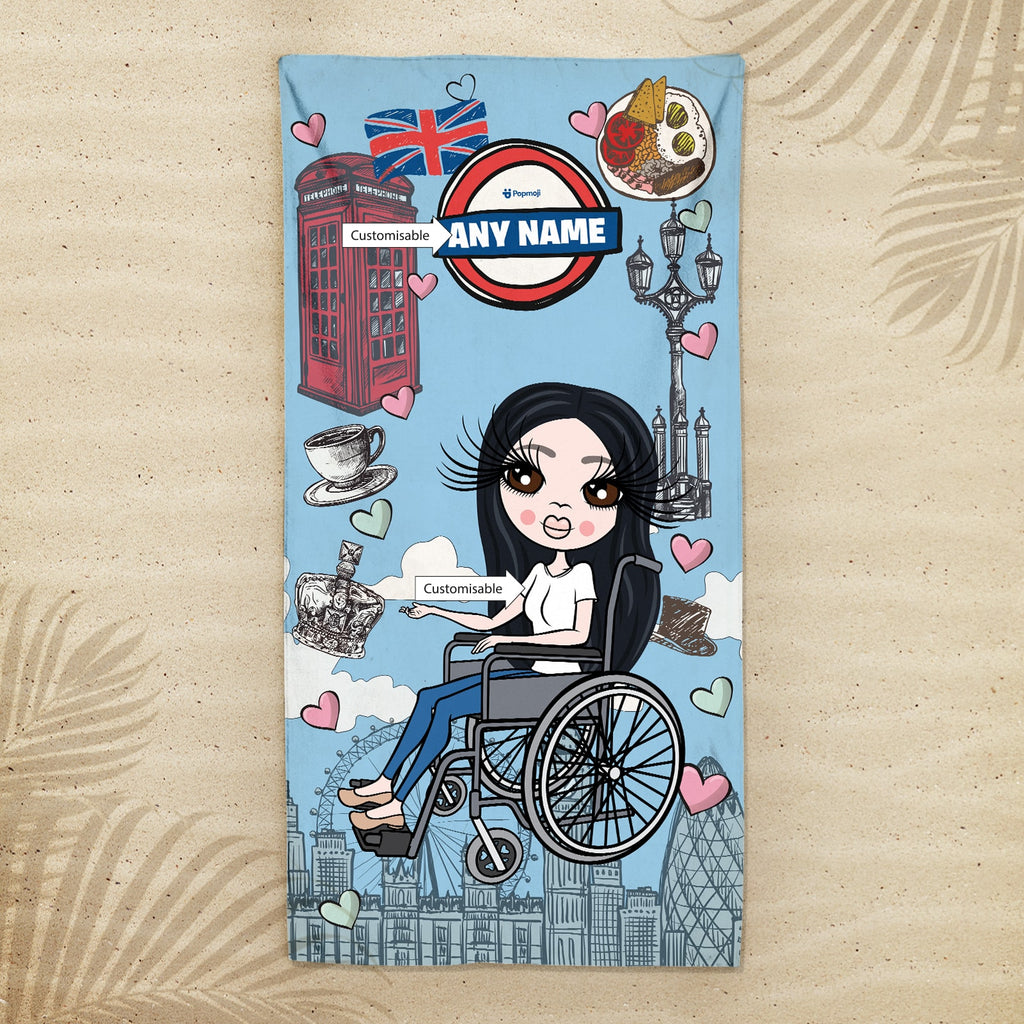 ClaireaBella Love London Wheelchair Beach Towel