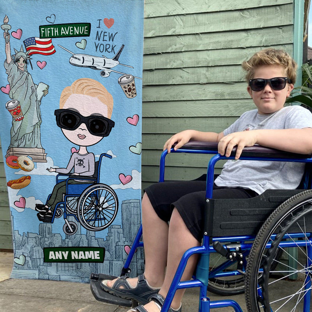 Jnr Boys Love NY Wheelchair Beach Towel