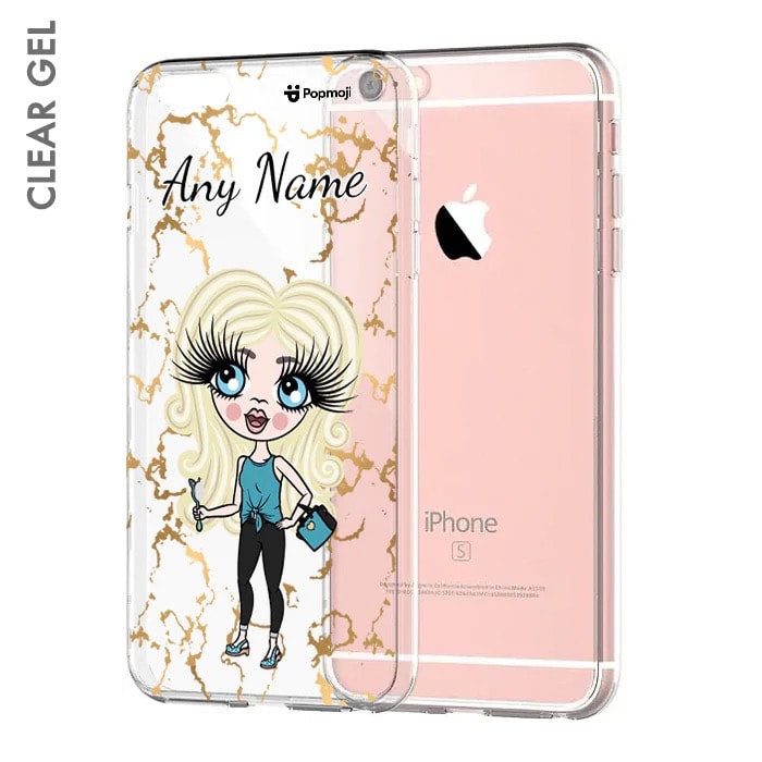 ClaireaBella Girls Marble Print Clear Soft Gel Phone Case