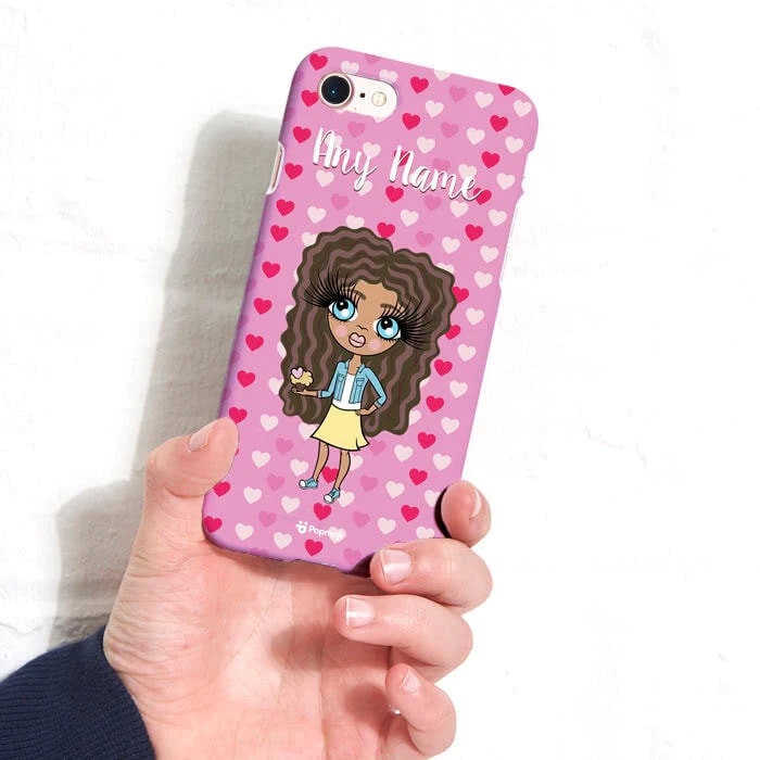 ClaireaBella Girls Personalised Hearts Phone Case