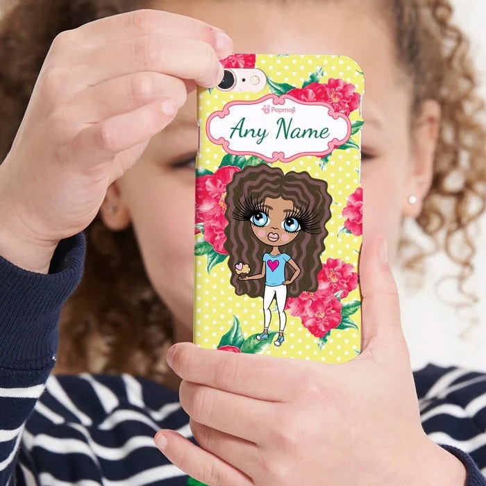 ClaireaBella Girls Personalised Lemon Floral Phone Case