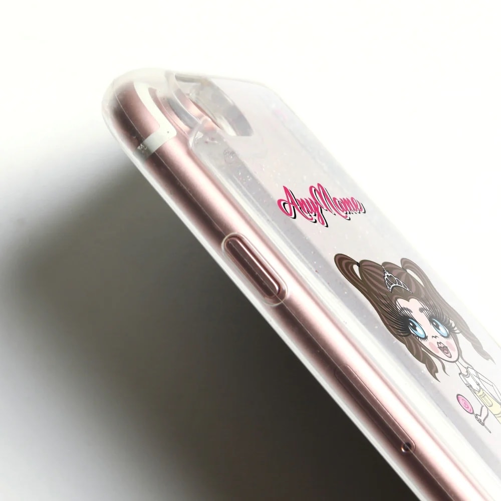 ClaireaBella Girls Classic Liquid Glitter Phone Case - Silver