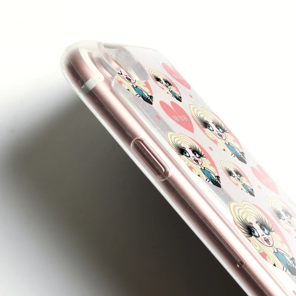ClaireaBella Girls Emoji Liquid Glitter Phone Case - Silver