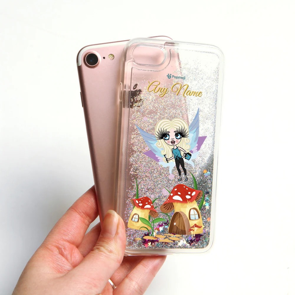 ClaireaBella Girls Fairy Liquid Glitter Phone Case - Silver