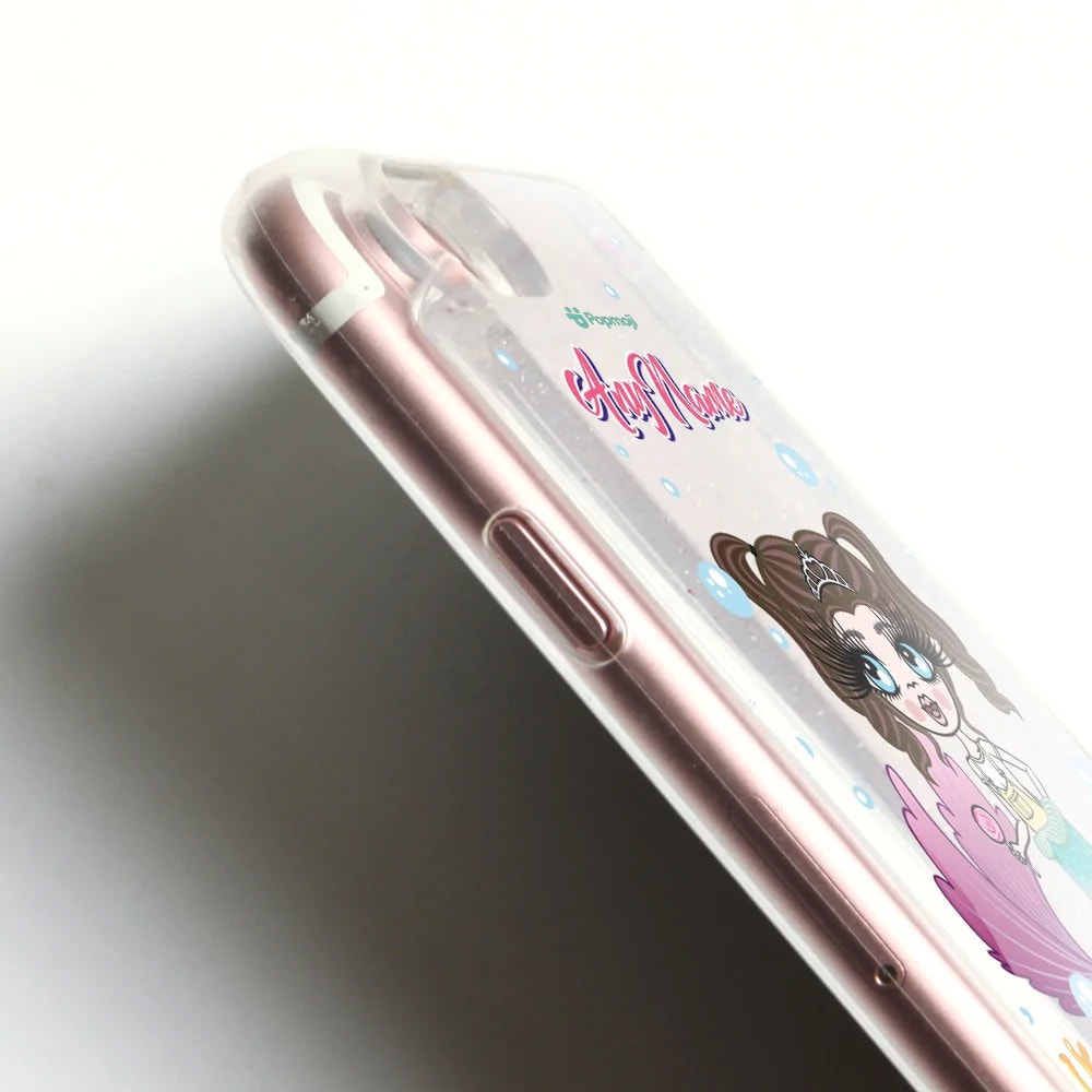 ClaireaBella Girls Mermaid Liquid Glitter Phone Case - Silver