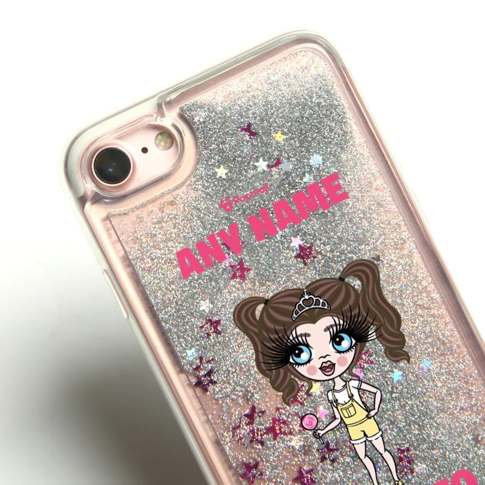 ClaireaBella Girls Sparkle Liquid Glitter Phone Case - Silver