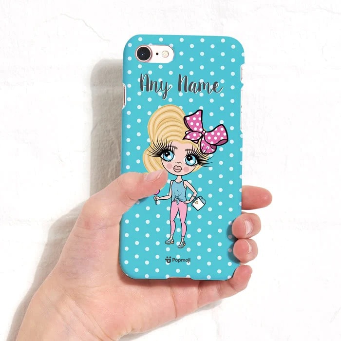 ClaireaBella Girls Personalised Polka Dot Phone Case