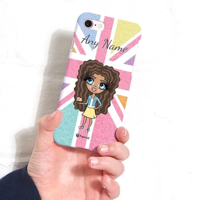 ClaireaBella Girls Personalised Union Jack Phone Case