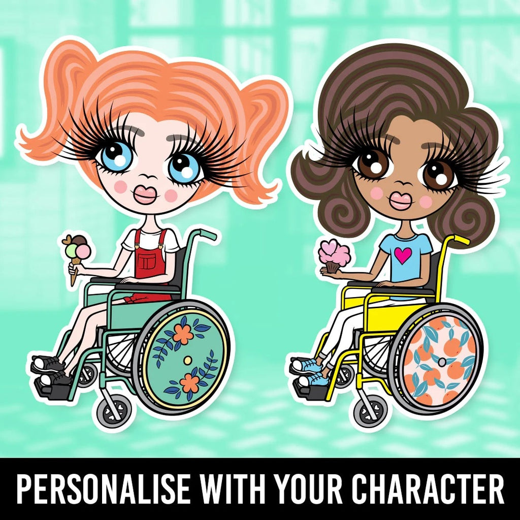 ClaireaBella Girls Wheelchair Personalised Stickers Print Phone Case