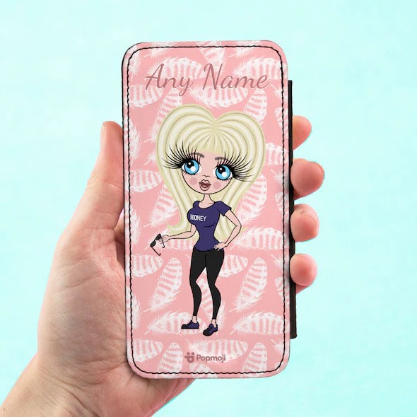 ClaireaBella Personalised Feather Flip Phone Case