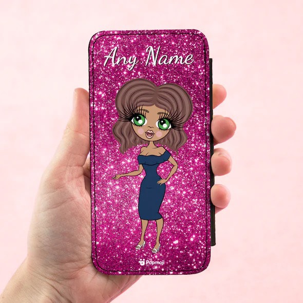 ClaireaBella Personalised Glitter Effect Flip Phone Case