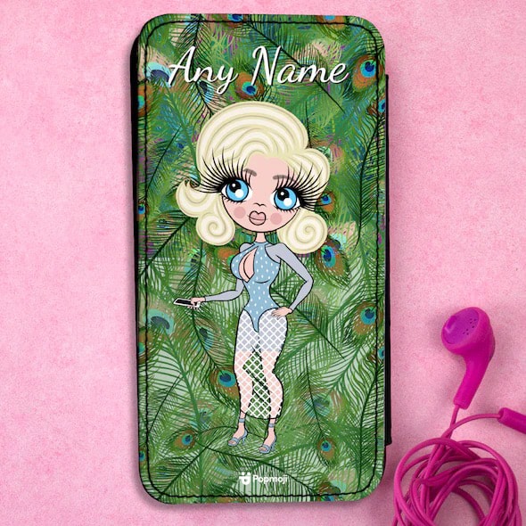 ClaireaBella Personalised Peacock Print Flip Phone Case