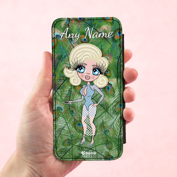 ClaireaBella Personalised Peacock Print Flip Phone Case