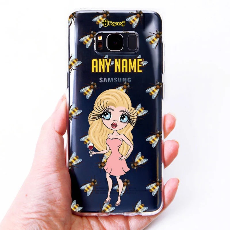 ClaireaBella Personalised Bee Print Clear Soft Gel Phone Case