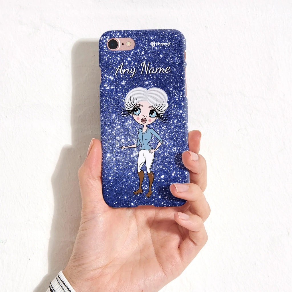 ClaireaBella Personalised Glitter Effect Phone Case - Blue