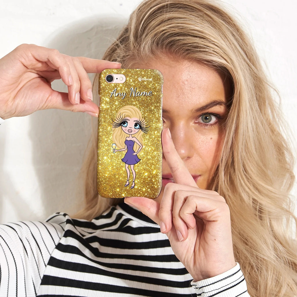 ClaireaBella Personalised Glitter Effect Phone Case - Gold