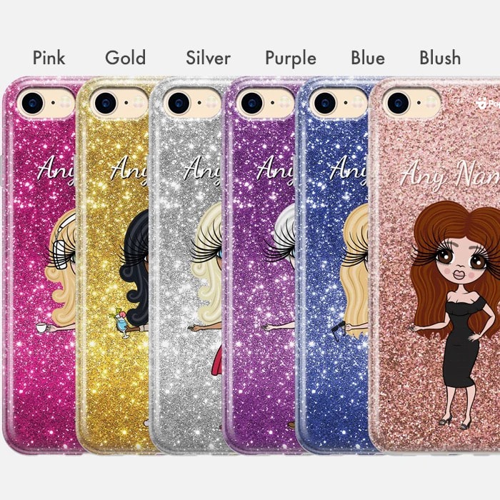 ClaireaBella Personalised Glitter Effect Phone Case - Pink