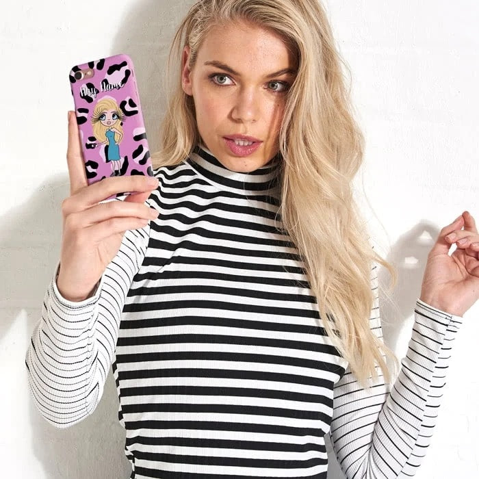 ClaireaBella Personalised Lilac Leopard Phone Case