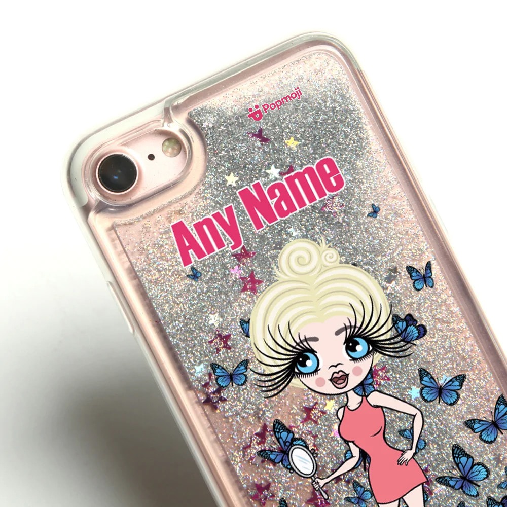 ClaireaBella Butterfly Liquid Glitter Phone Case - Silver