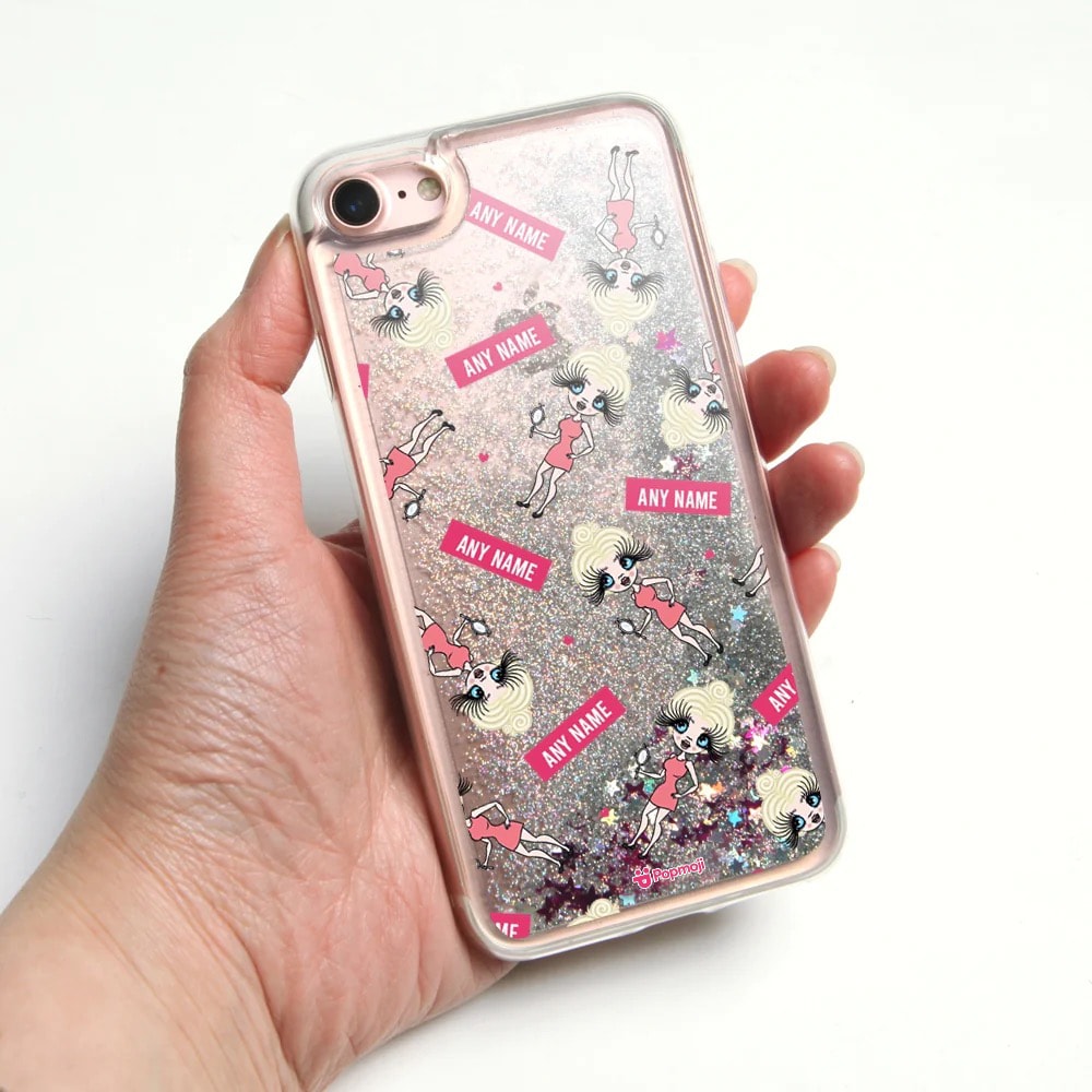 ClaireaBella Emoji Liquid Glitter Phone Case - Silver