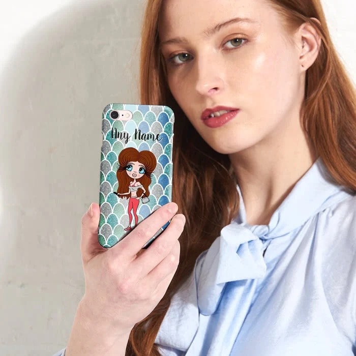 ClaireaBella Personalised Mermaid Glitter Effect Phone Case