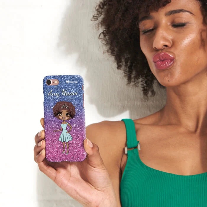 ClaireaBella Personalised Ombre Glitter Effect Phone Case