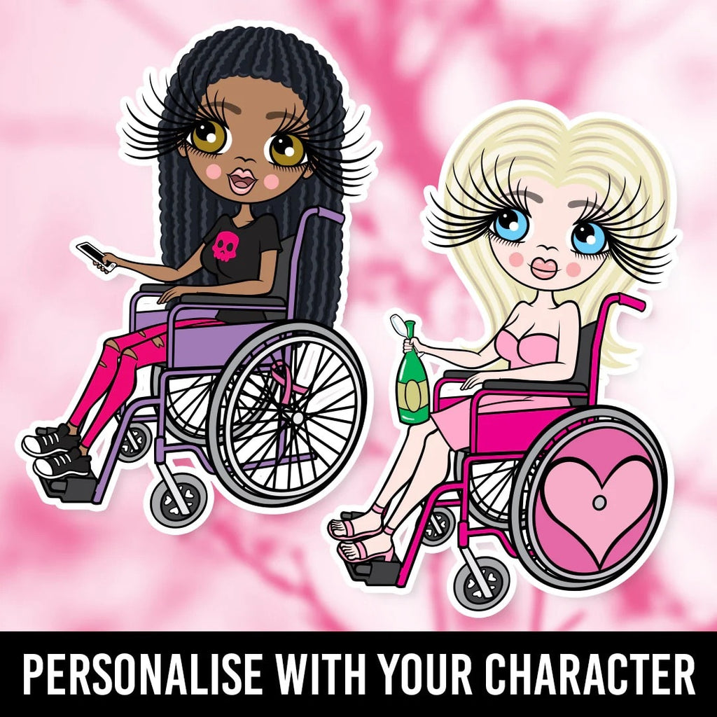 ClaireaBella Wheelchair Personalised Glitter Effect Phone Case - Blush