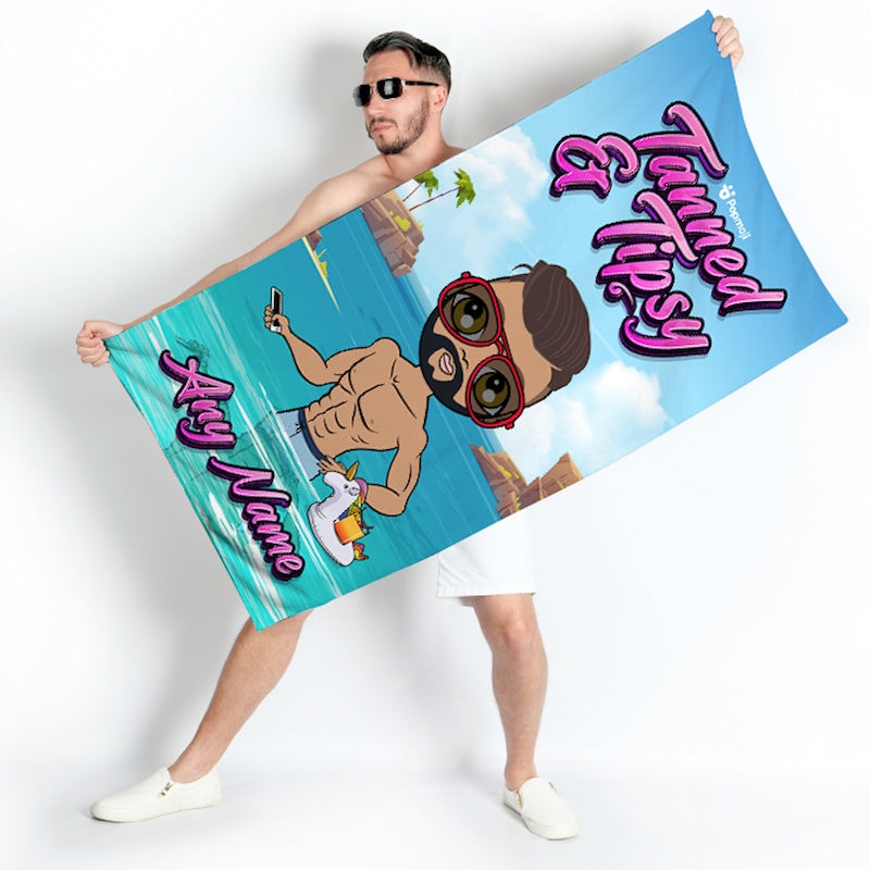 MrCB Personalised Tanned & Tipsy Trip Beach Towel - Image 4