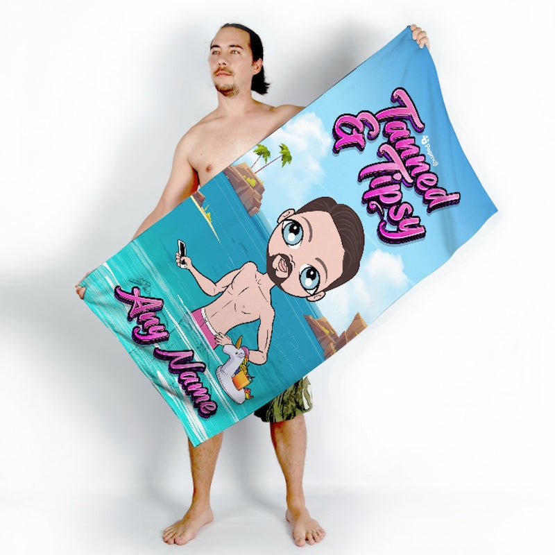 MrCB Personalised Tanned & Tipsy Trip Beach Towel - Image 2