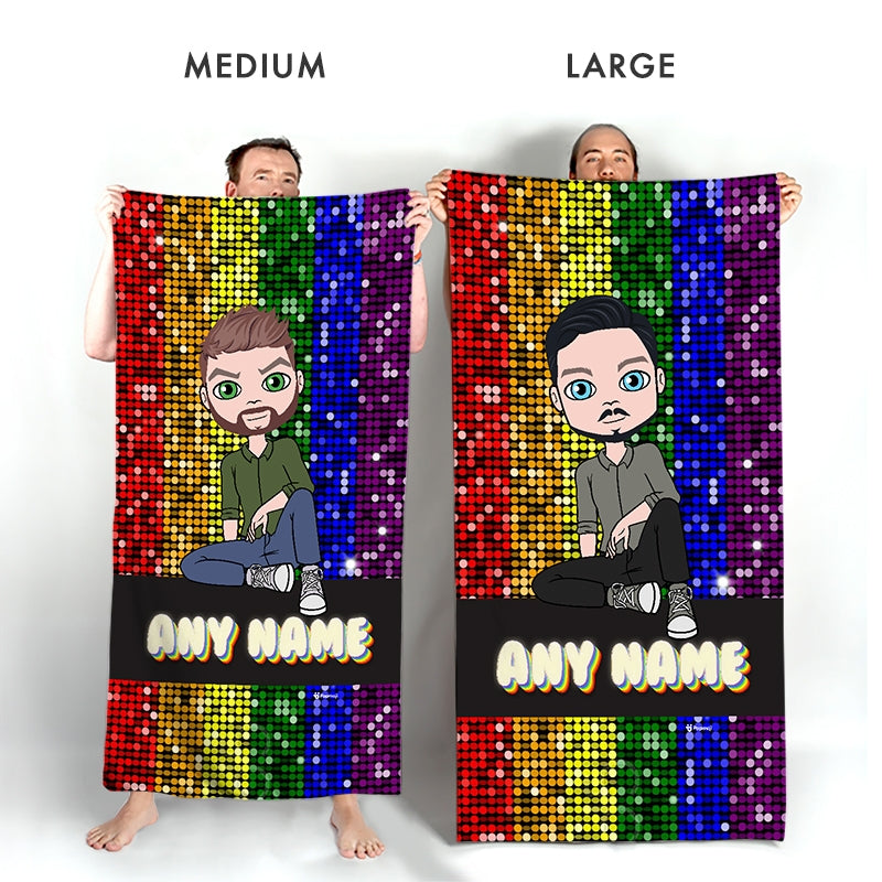 MrCB Glitter Pride Flag Beach Towel - Image 4