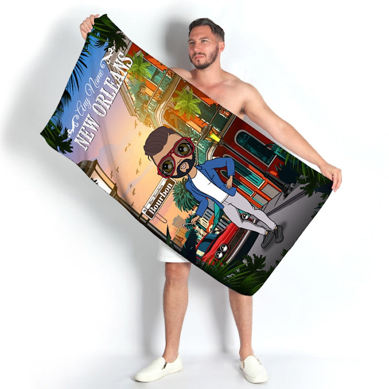 MrCB Personalised New Orleans Beach Towel - Image 1