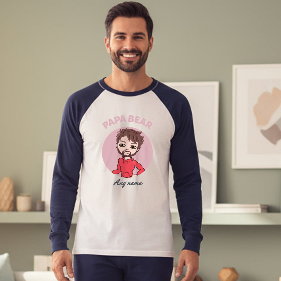 MrCB Personalised Pink Papa Bear Pyjamas