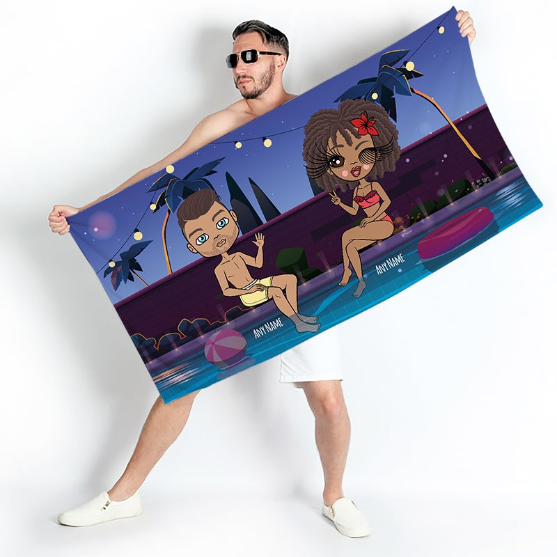 Multi Character Couples Summer Nights Beach Towel - Image 3