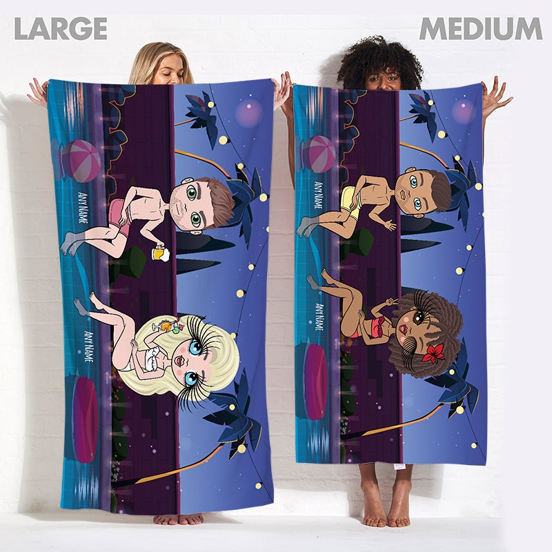 Multi Character Couples Summer Nights Beach Towel - Image 5
