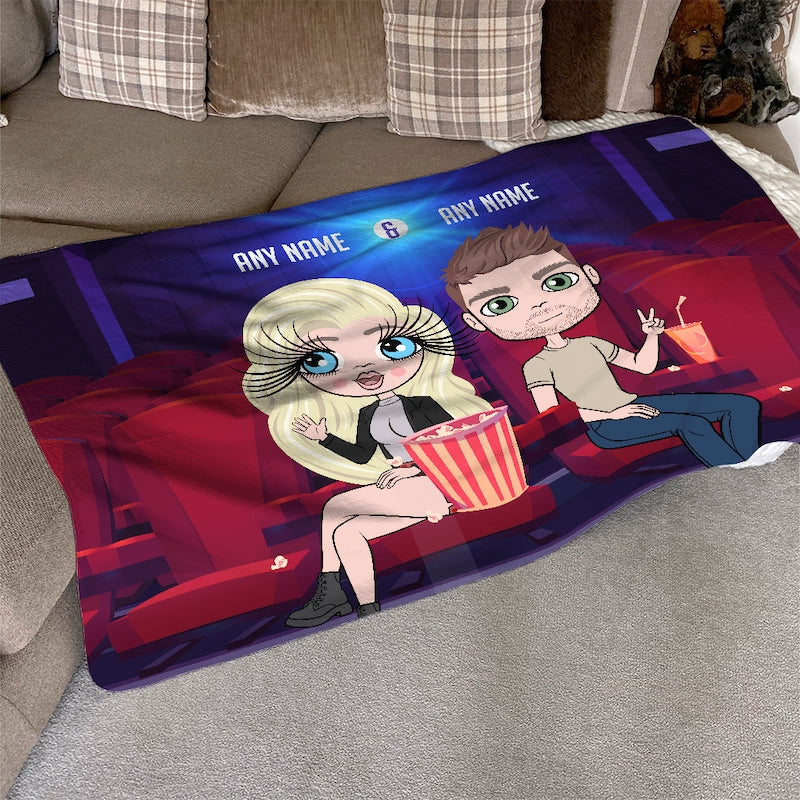 Multi Character Couples At The Movies Fleece Blanket - Image 4