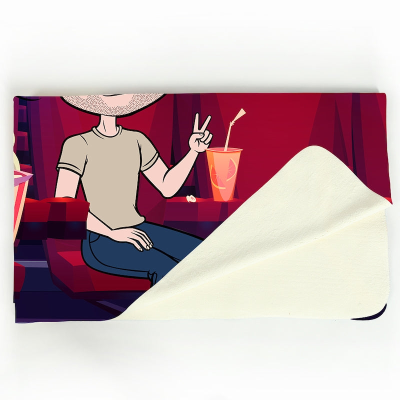 Multi Character Couples At The Movies Fleece Blanket - Image 5