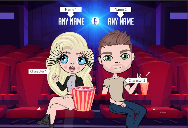 Multi Character Couples At The Movies Fleece Blanket - Image 2