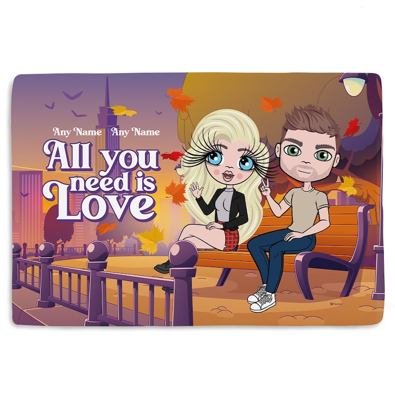 Multi Character Couples All You Need Is Love Fleece Blanket - Image 4